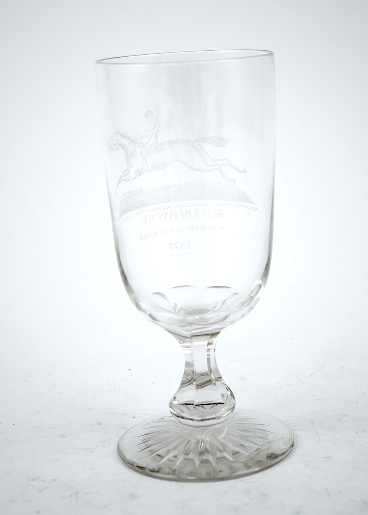 A Victorian horse racing goblet, c.1875